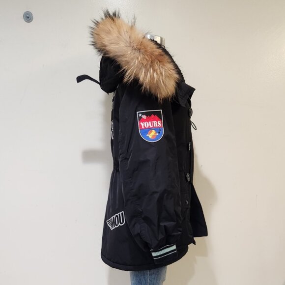 ๐ฅHOT ITEM!๐ฅMOUSSY Termolite Flight Patchwork Shearling/ Asiatic Racoon Parka - Picture 4 of 16